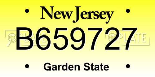 B659727 New Jersey License Plate