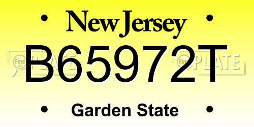 B65972T New Jersey License Plate
