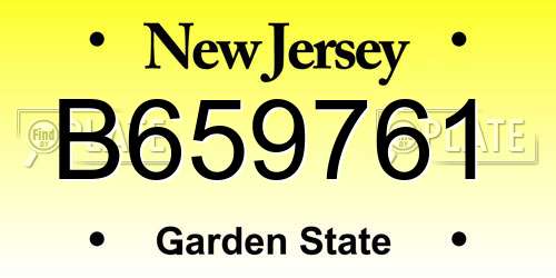 B659761 New Jersey License Plate