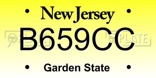 B659CC New Jersey License Plate