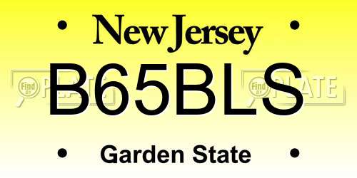 B65BLS New Jersey License Plate