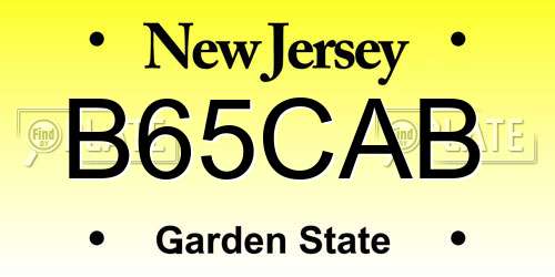 B65CAB New Jersey License Plate