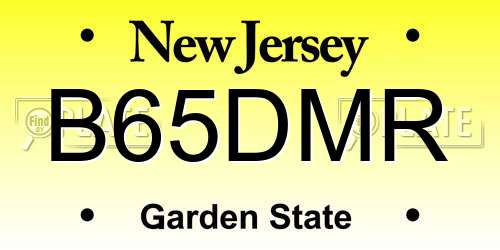 B65DMR New Jersey License Plate