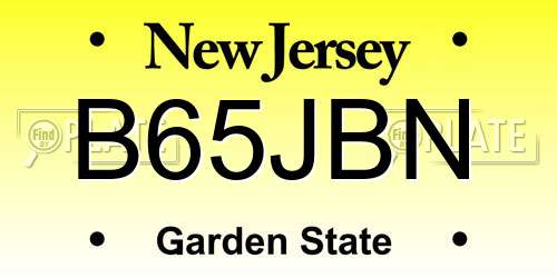 B65JBN New Jersey License Plate