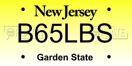 B65LBS New Jersey License Plate