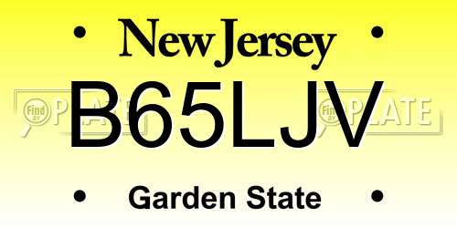 B65LJV New Jersey License Plate