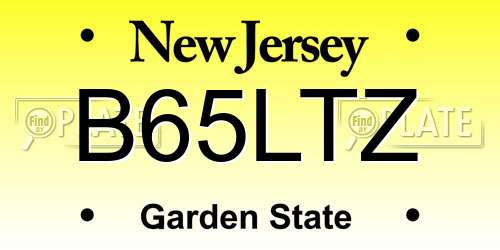 B65LTZ New Jersey License Plate