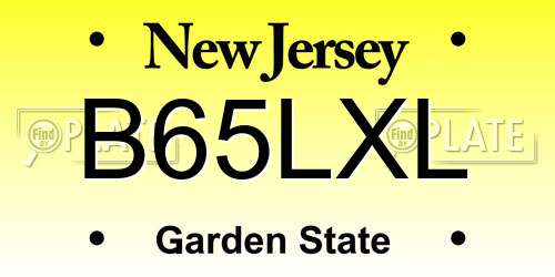 B65LXL New Jersey License Plate