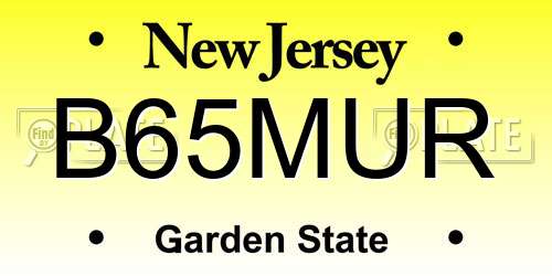 B65MUR New Jersey License Plate