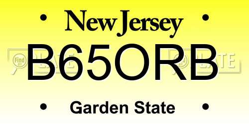 B65ORB New Jersey License Plate