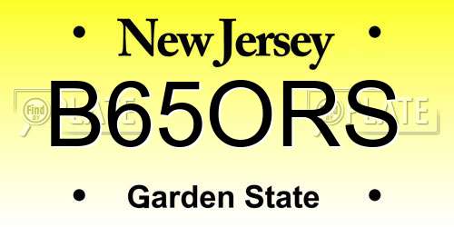 B65ORS New Jersey License Plate