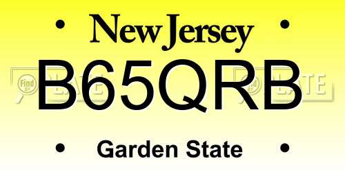 B65QRB New Jersey License Plate