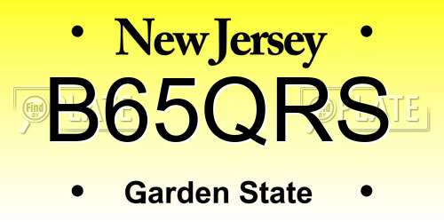 B65QRS New Jersey License Plate