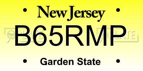 B65RMP New Jersey License Plate