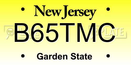 B65TMC New Jersey License Plate