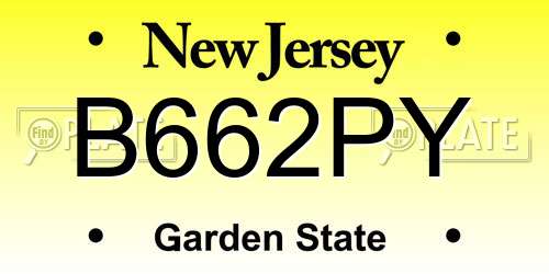 B662PY New Jersey License Plate