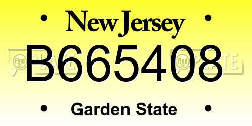 B665408 New Jersey License Plate