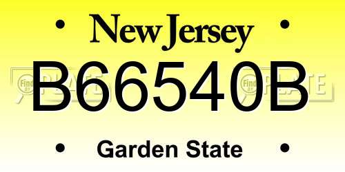 B66540B New Jersey License Plate