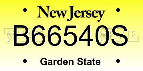 B66540S New Jersey License Plate