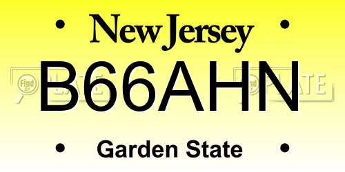 B66AHN New Jersey License Plate