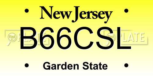 B66CSL New Jersey License Plate