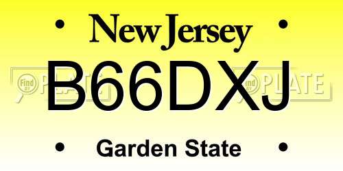 B66DXJ New Jersey License Plate