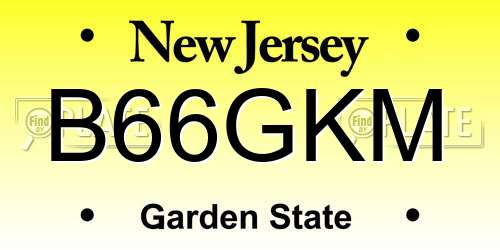 B66GKM New Jersey License Plate