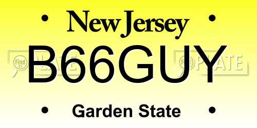 B66GUY New Jersey License Plate