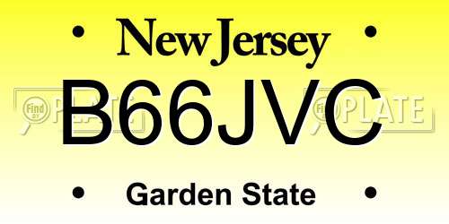B66JVC New Jersey License Plate