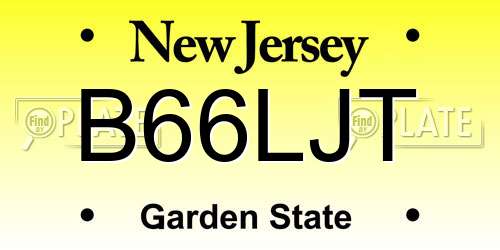 B66LJT New Jersey License Plate