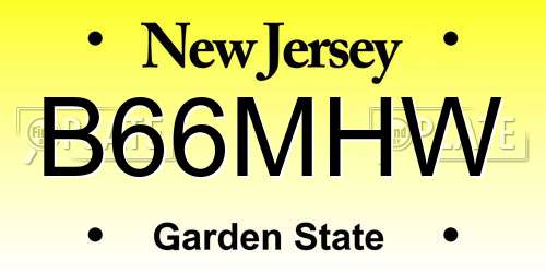 B66MHW New Jersey License Plate