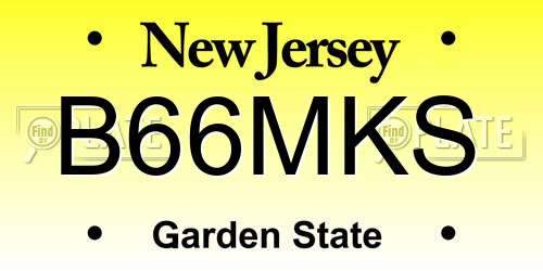 B66MKS New Jersey License Plate