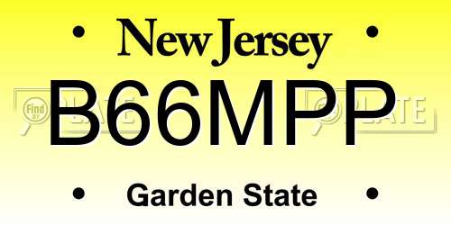 B66MPP New Jersey License Plate