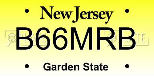 B66MRB New Jersey License Plate