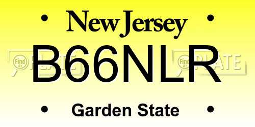 B66NLR New Jersey License Plate
