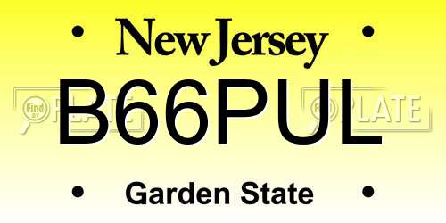 B66PUL New Jersey License Plate