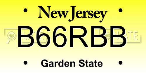 B66RBB New Jersey License Plate