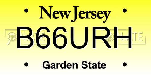 B66URH New Jersey License Plate