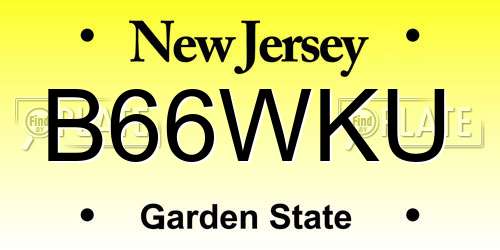 B66WKU New Jersey License Plate