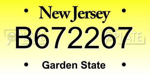 B672267 New Jersey License Plate