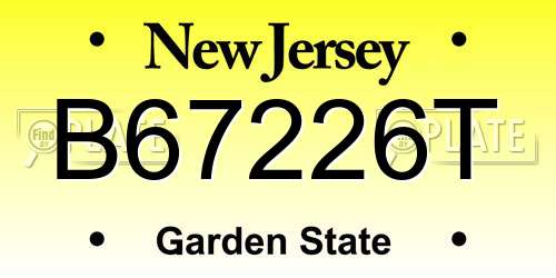 B67226T New Jersey License Plate