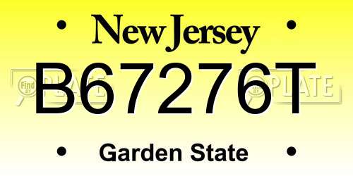 B67276T New Jersey License Plate