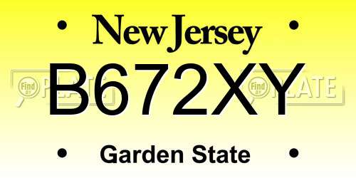 B672XY New Jersey License Plate