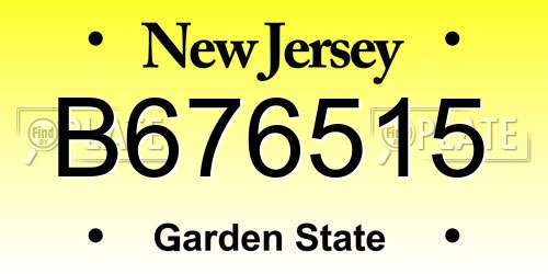 B676515 New Jersey License Plate