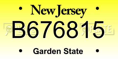 B676815 New Jersey License Plate