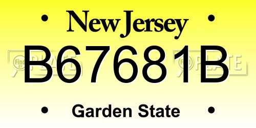 B67681B New Jersey License Plate