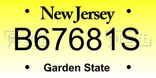 B67681S New Jersey License Plate
