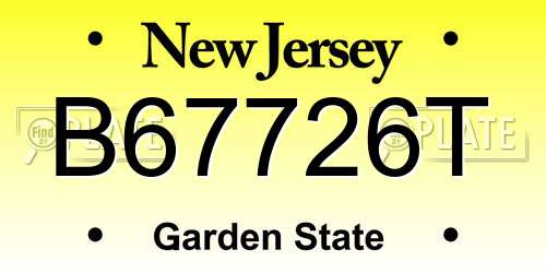 B67726T New Jersey License Plate