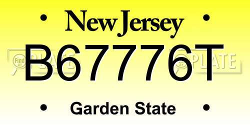B67776T New Jersey License Plate