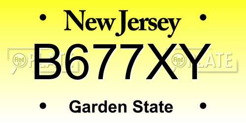 B677XY New Jersey License Plate